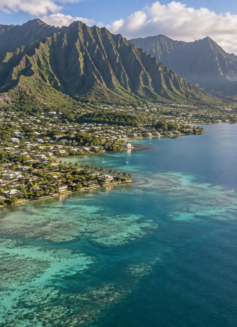 Kāneʻohe Bay with the Koʻolau range